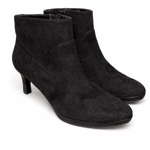 Rockport Black Suede Ankle Booties Women’s 9 Heeled Zip Classic Chic